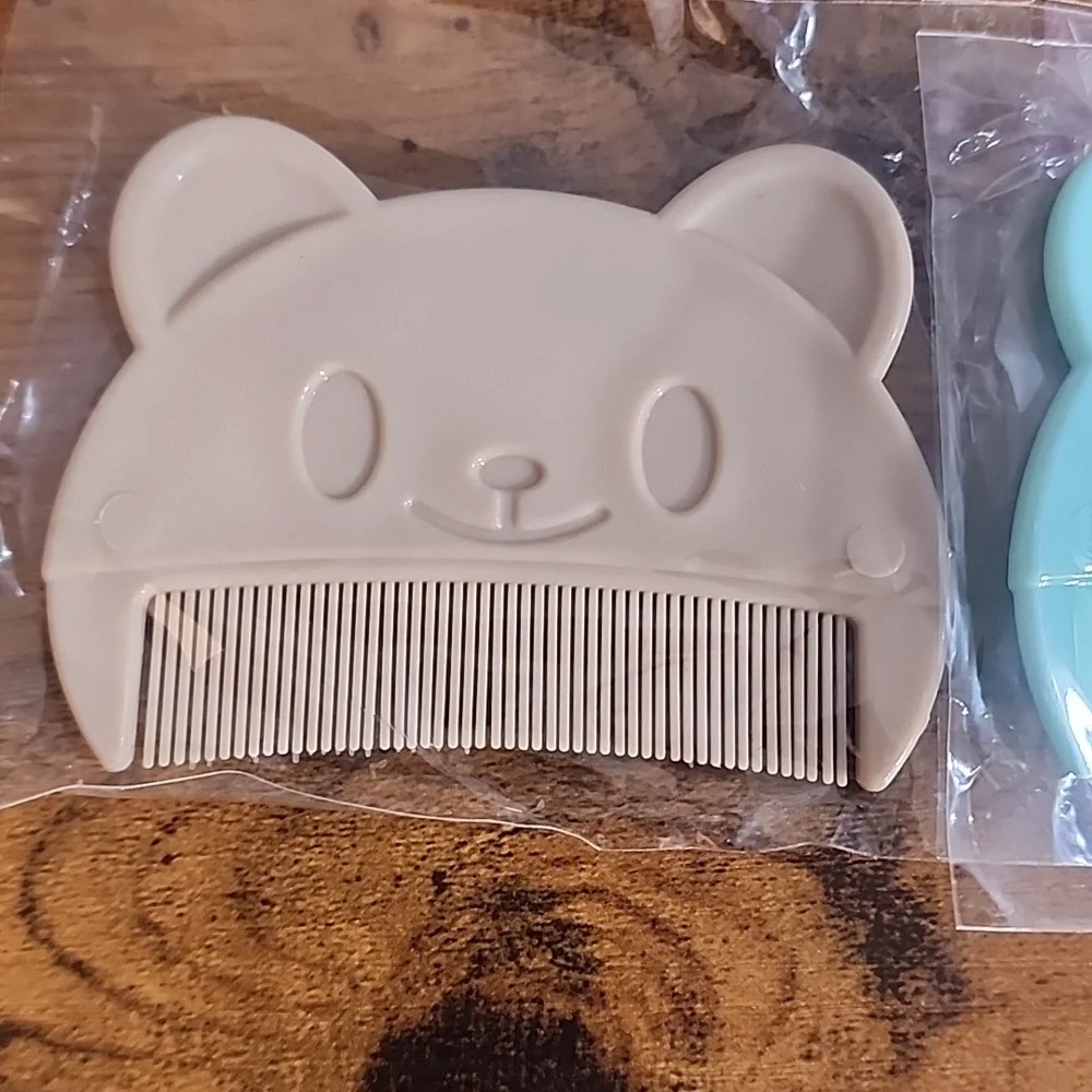 Cute 3pcs Bear-Shaped Soft Baby Scalp Combs/brush Massage Brush For Newborn To